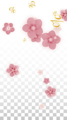 Vector Spring or Summer Sale Background with Flowers and Percent for Banner Design. Good for Special Hot Holiday Discount Offer, Black Friday, Fashion Promotion Action. Romantic Sakura Illustration.