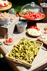 table with tasty snacks