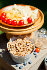 table with tasty snacks