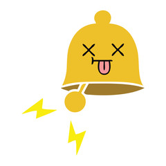 flat color retro cartoon ringing bell
