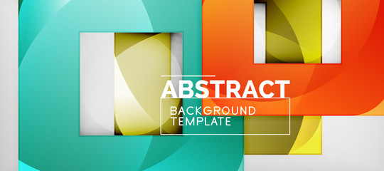 Square background, abstract squares on grey, business or techno template