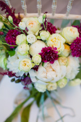 wedding bouquet with white and pink flowers