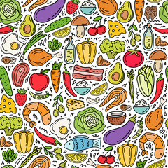 Healthy food seamless pattern