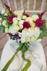 wedding bouquet with white and pink flowers