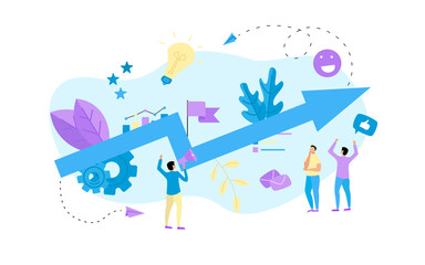 Abstract business growth blue arrow. Finance concept.