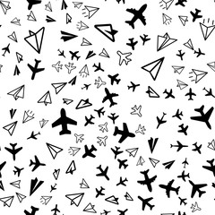 Plane, aircraft on color background. Travel concept. Empty space for text and design