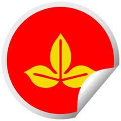 circular peeling sticker cartoon autumn leaf