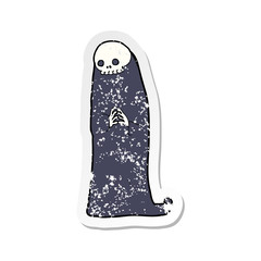 retro distressed sticker of a cartoon halloween ghoul