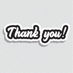 Thank you! Hand lettering vector illustration.