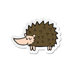 sticker of a cartoon hedgehog