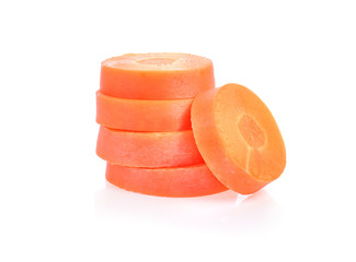 Carrot slices on white background.