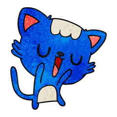 textured cartoon of cute kawaii cat