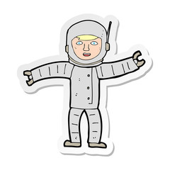 sticker of a cartoon space man