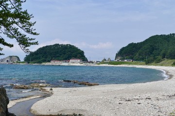 Obraz premium 《五能線が走る風景》青森県深浦町