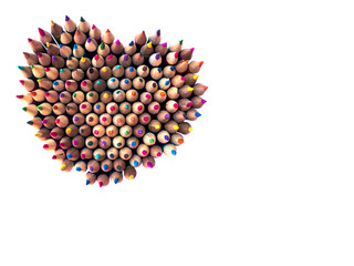 Happy valentines day, made from wood colored pencils-1