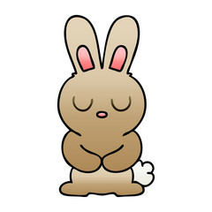 quirky gradient shaded cartoon rabbit