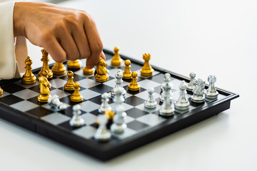 Game in business, Chess strategy and tactics game, business concept.