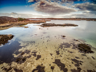 Obraz premium From a bird's eye view on the shores of the Norwegian fjord