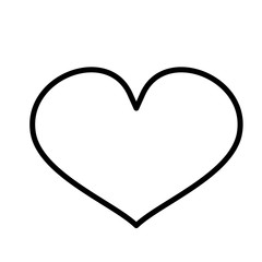 Heart icon. Line art. White background. Social media icon. Business concept. Sign, symbol, web element. Tattoo template. Website pictogram.