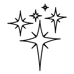 Stars icon. Line art. White background. Social media icon. Business concept. Sign, symbol, web element. Tattoo template. Website pictogram.
