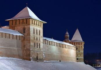 Towers of the Novgorod Kremlin. Zlatoust, Pokrovskaya and Kokuy