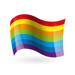 Vector rainbow waving flag. Flag of lgbt. Tolerance concept