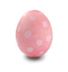 Painted Easter egg on white background