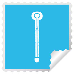 quirky square peeling sticker cartoon thermometer