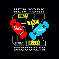 skate board typography t shirt graphics vectors - 254847770