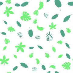 Fototapeta na wymiar Leaves Seamless vector Pattern. Flat style floral Background