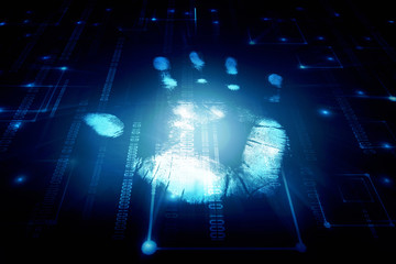 Fingerprint Scanning Technology Concept 2d Illustration