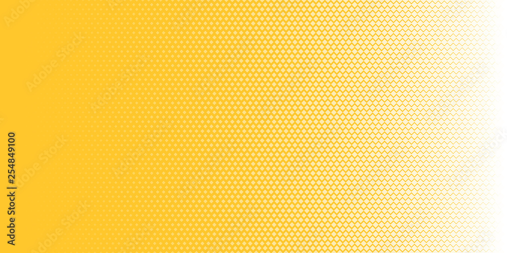 Wall mural abstract white squares pattern halftone texture horizontal on yellow background pop art style. you c