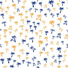 Fototapeta premium Coconut palm tree. Tropical vector Seamless pattern