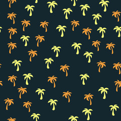 Coconut palm tree. Tropical vector Seamless pattern