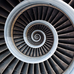 Air plane engine spiral abstract background. Engine fractal background. Industrial infinity spiral...