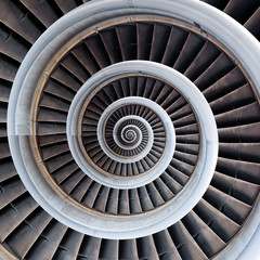 Air plane engine spiral abstract background. Engine fractal background. Industrial infinity spiral...