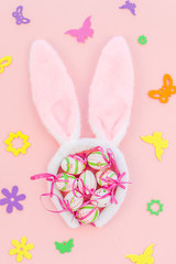 Creative Easter flat lay composition