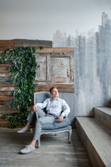 man sitting on a bench