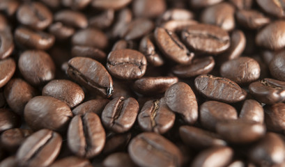 grains de café en gros plan