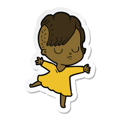 sticker of a cartoon woman