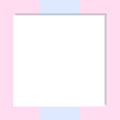 Empty frame on color pastel background. Minimal concept, Flat style. Copy space for text, design your idea, quotes and sayings