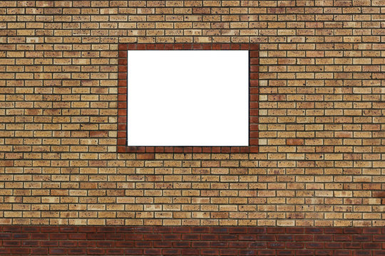 two tone facebrick wall with white area for sign