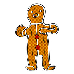 cartoon doodle of a gingerbread man