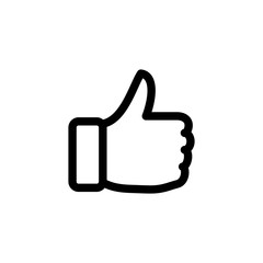 Thumb up icon outline simple flat style illustration isolated