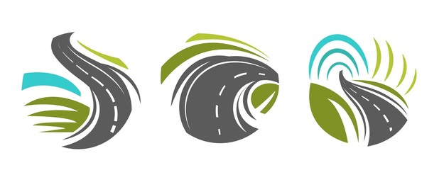 Fototapeta premium Roads and navigation highway isolated icons roadway or route