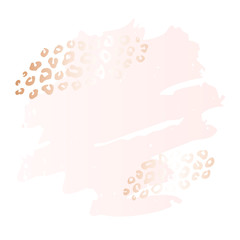 Golden heart pink blank nude art frames. Card design brush stroke lines points gold premium brochure flyer invitation template. Beauty identity elegant style, golden exotic leopard animal skin texture