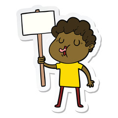 sticker of a cartoon man singing