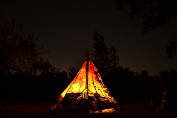 wigwam at night © Alexandr