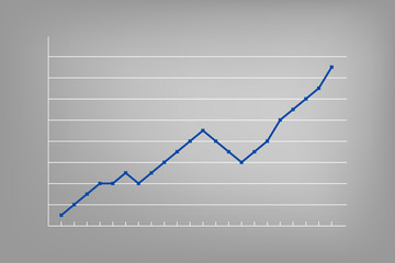 Growth chart. Vector infographic element. Progress sign for business, finance, stock market, development