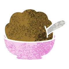 quirky retro illustration style cartoon chocolate ice cream